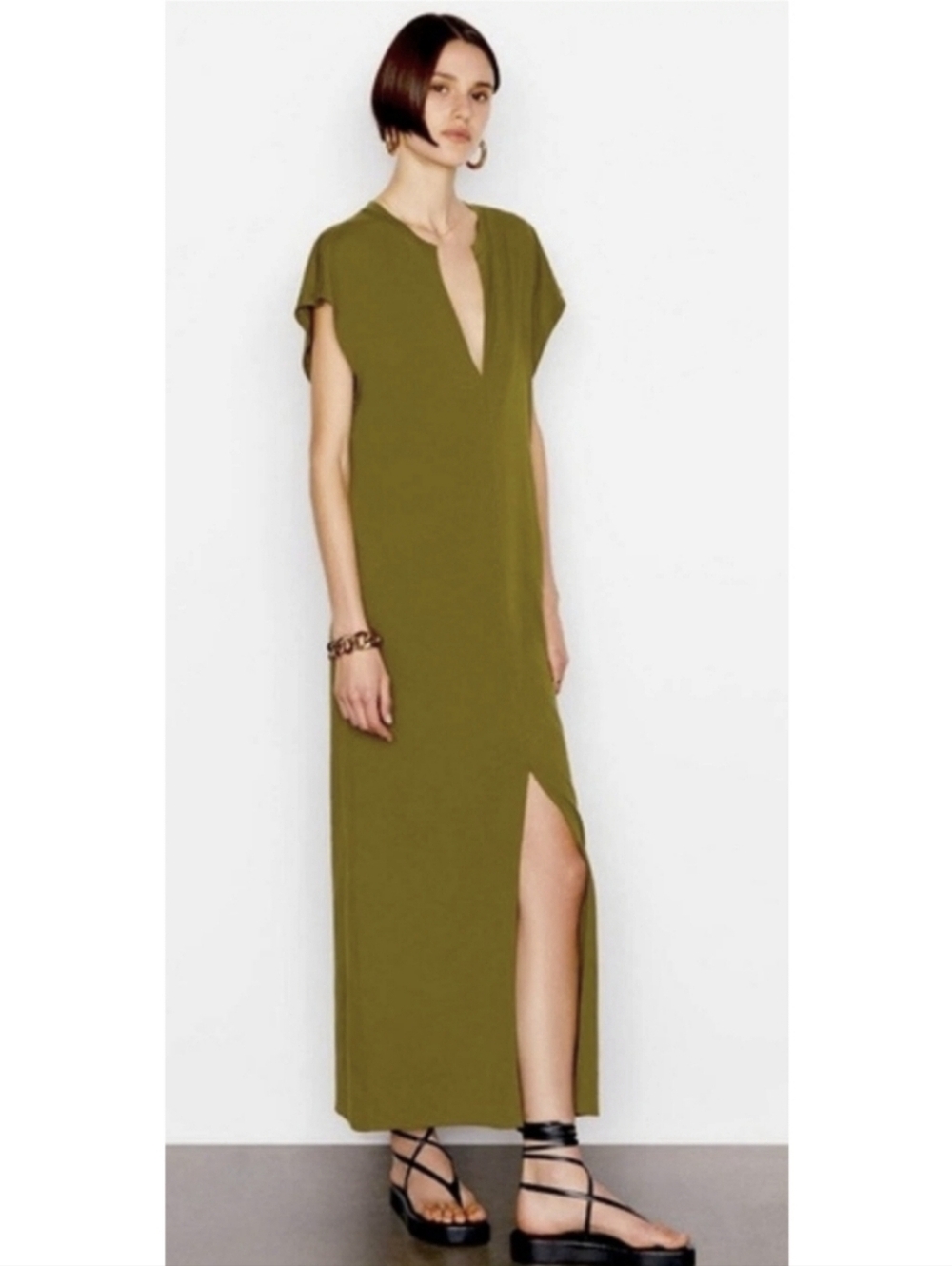 🆕️Frame Le Slit Muscle Dress Size Medium Resortwear Coastal Minimalist Medium